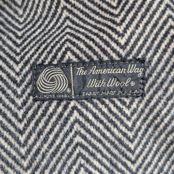 Vintage Herringbone Striped Overcoat Men's 38 Small/Medium Brown Wool Fur Lined - Picture 5 of 6